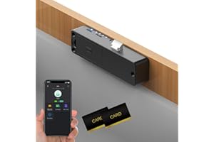 Eseesmart Smart Cabinet Lock, Hidden Magnetic Bluetooth RFID Keyless Drawer Lock, Baby Proofing Child Safety Cabinet Locks for Liquor File Cabinet Cupboard Desk Dresser Adults Black