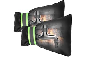 Outdoor Faucet Covers for Winter Freeze Protection, Kanosan 8.3"H X 6.7"W Thickened Reflective Outside Spigots Covers Hose Bib Insulated Sock for Winter Cold Weather, 2 Pack Black