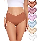 GNEPH Women's Seamless No-Show Bikini Underwear Comfortable Stretch Invisible Hipster Panties for Everyday Wear 6PACK
