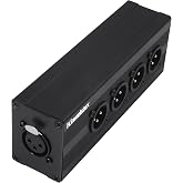Kinweistex 1 Female to 4 Male Audio Splitter Balanced 3-Pin XLR Splitter Box for Mixers Mics