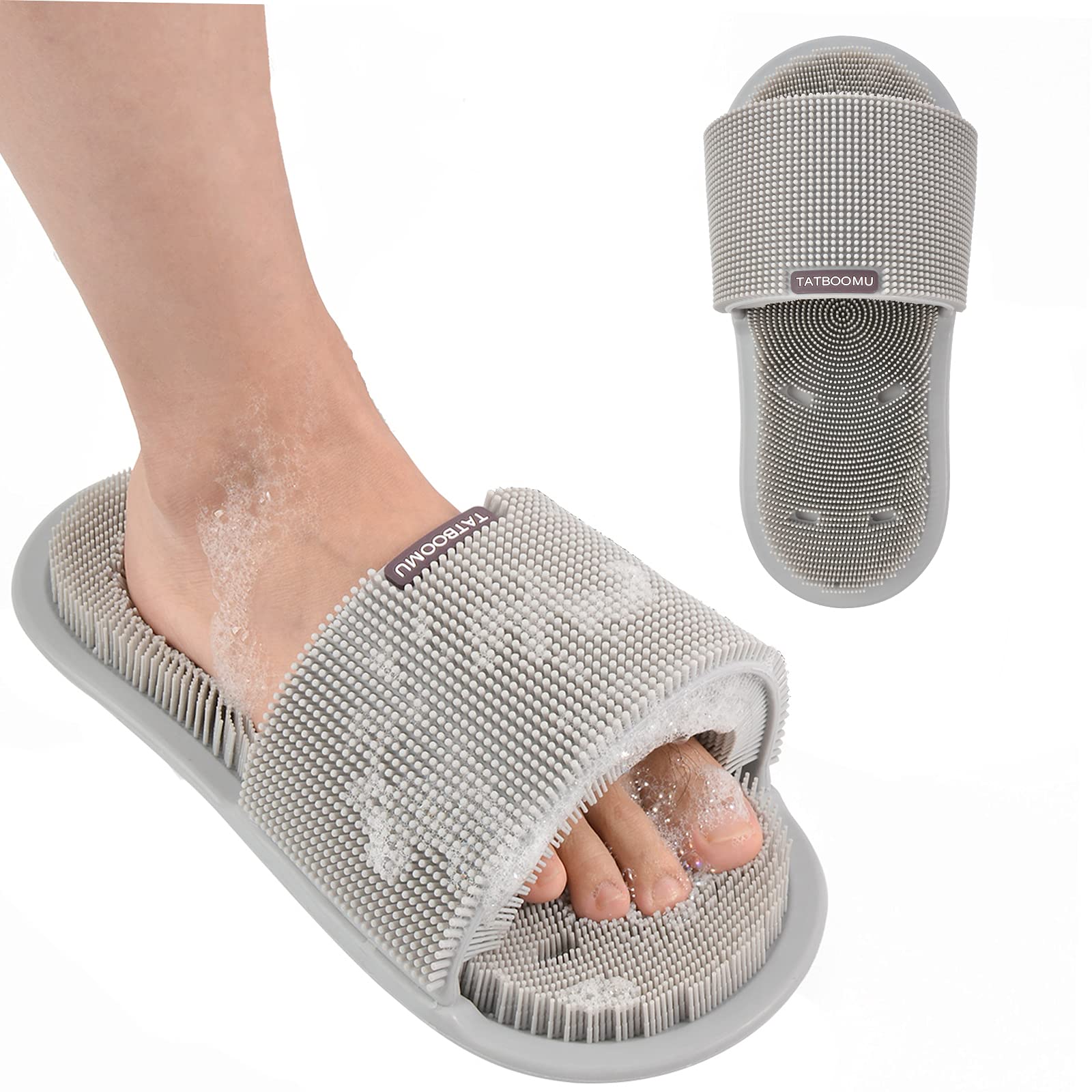Photo 1 of TATBOOMU Shower Foot Scrubber,Soft Silicone Bristles with Non-Slip Suction Cups - Cleans,Smooths,Exfoliates & Massages Your Feet Without Bending,Improve Circulation & Soothes Tired Feet (1PCS Gray)