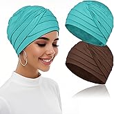 BCHRTOIP 2 Pieces Chemo Headwear for Women, Soft Cancer Headwear Elastic Cancer Hat for Hair Loss