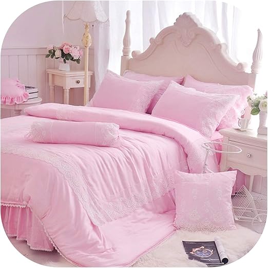 Amazon.com: KKK-3boss Tencel juego de sábanas de verano de algodón de seda, juego de sábanas de encaje, tamaño queen y king, juego de ropa de cama de 4/7 piezas, funda de edredón
