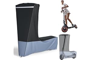 MD34 Electric Scooter Cover (300W-3000W) - All Season Universal Fit, Better Fit Design,Heavy Duty Oxford Fabric,Dustproof Windproof Protection, (Black Grey)(54X28X52)