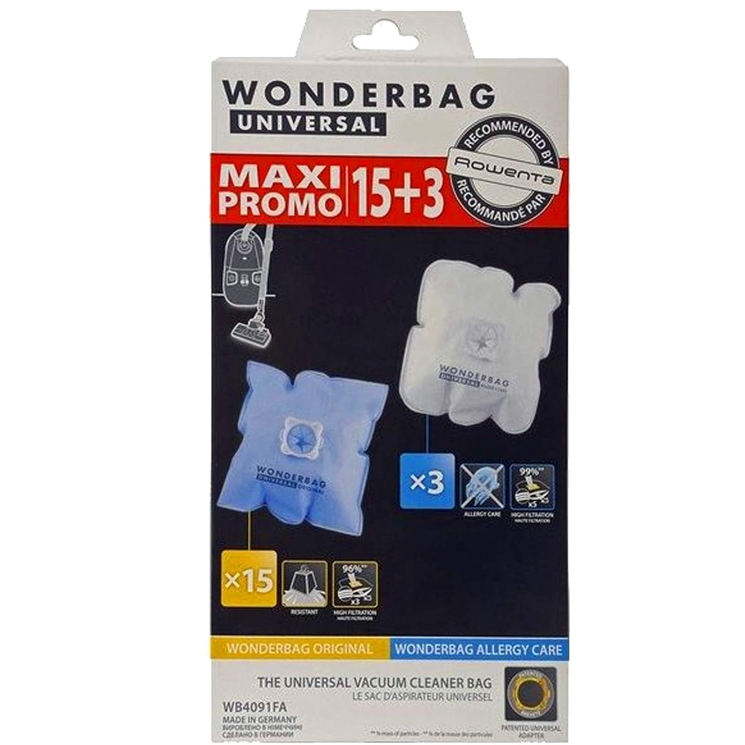 Wonderbag - Bolsas de aspiradora para aspiradora Rowenta (15 ...