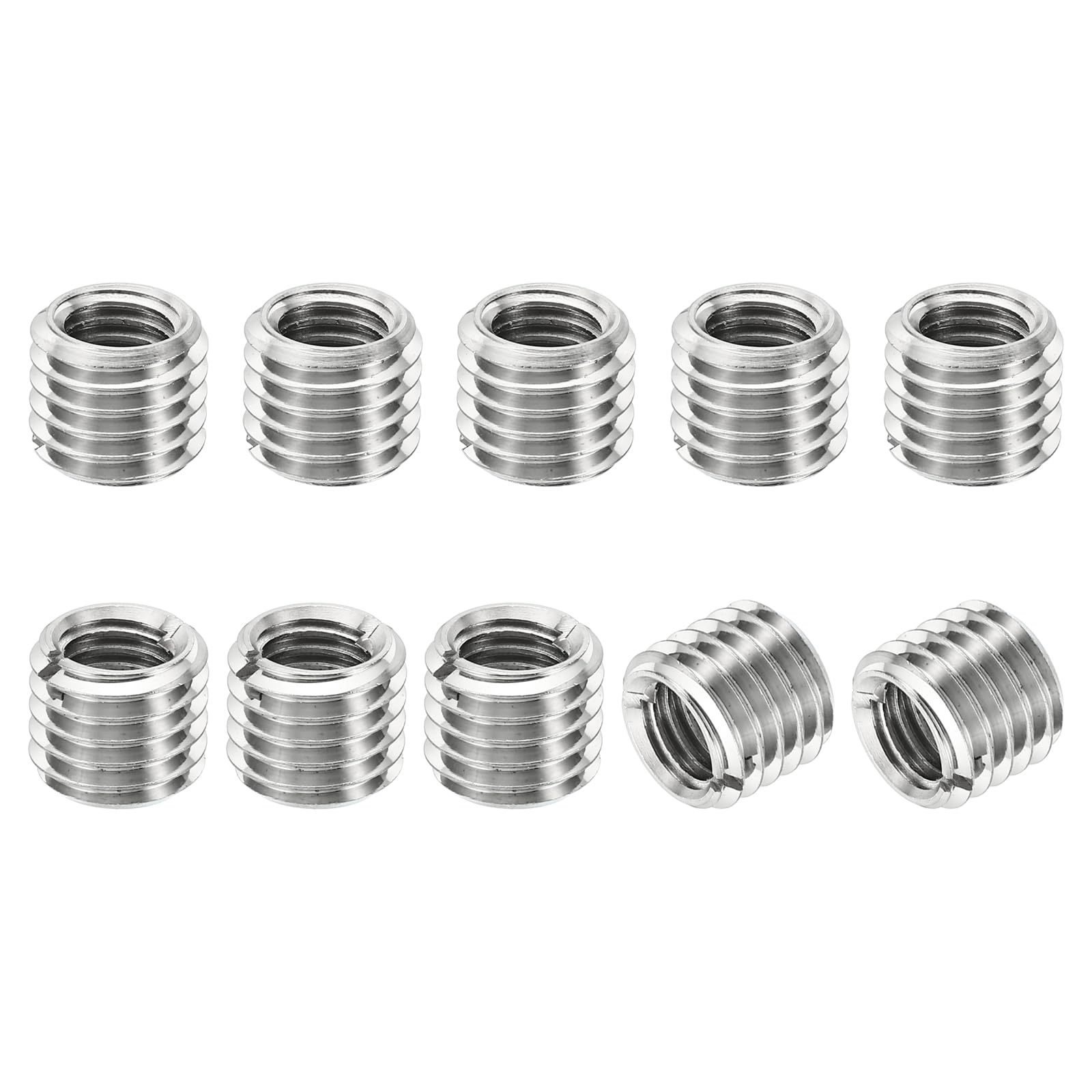 PATIKIL Thread Adapters Sleeve Reducing Nut, 10 Pcs M14x2 Male to M10x1.5 Female Repairing Insert Nut Screw Reducer Stainless Steel Fastener 15mm