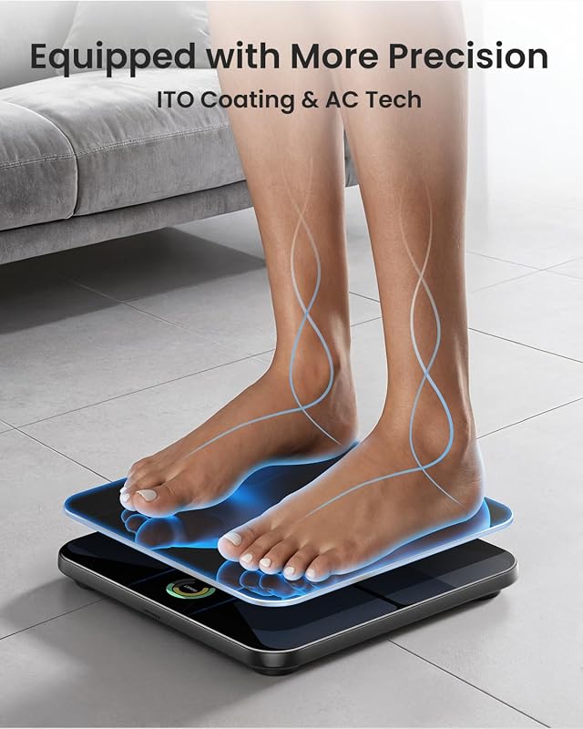 Bascula Inteligente con App, 18 Métricas, Recargable, WiFi/Bluetooth