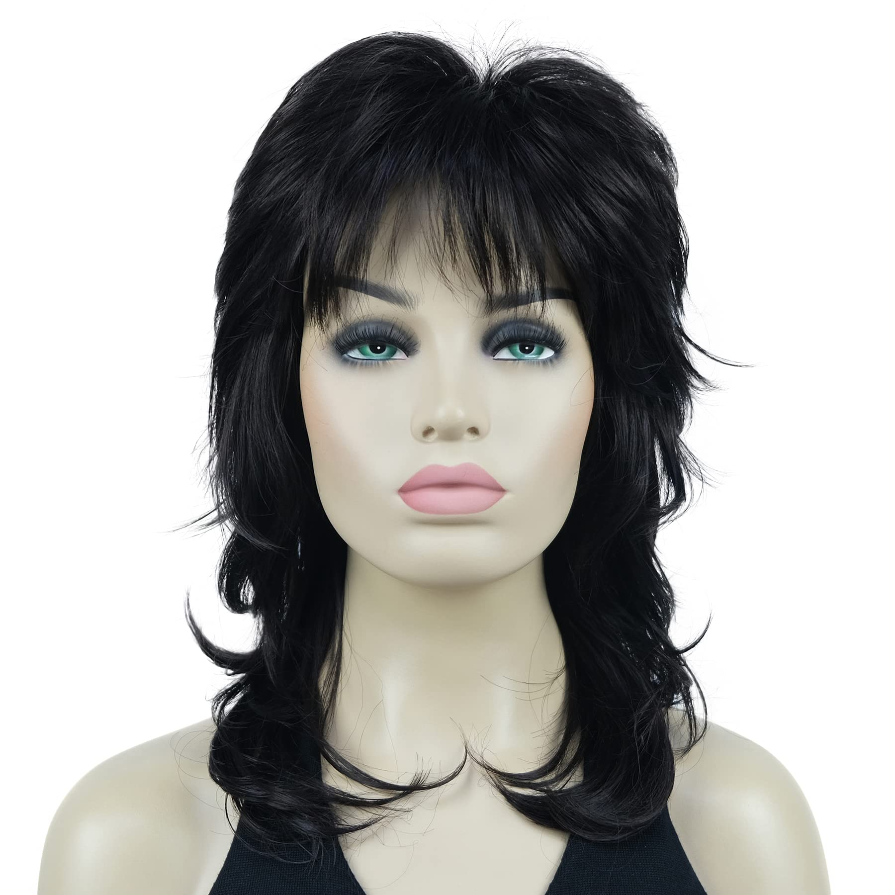 Lydell Long Soft Shaggy Layered Classic Cap Full Synthetic Wigs (85 Dark Brown)