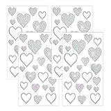 4 Sheets Crystal Rhinestone Heart Sticker