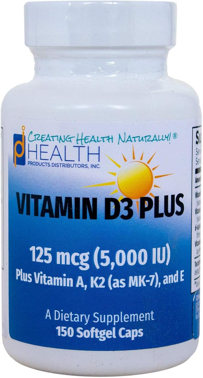 Vitamin D3 Plus 125 mcg (5000 IU) Vitamin D3 Vitamin K2 (MK7) and