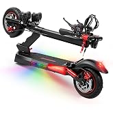 Electric Scooter with Seat for Adults - 800W Peak Motor, 25 MPH &amp; 28 Miles Long Range E-Scooter, 10" Off-Road Fat Tires, 48V 15Ah Battery, Foldable Commuter Scooters