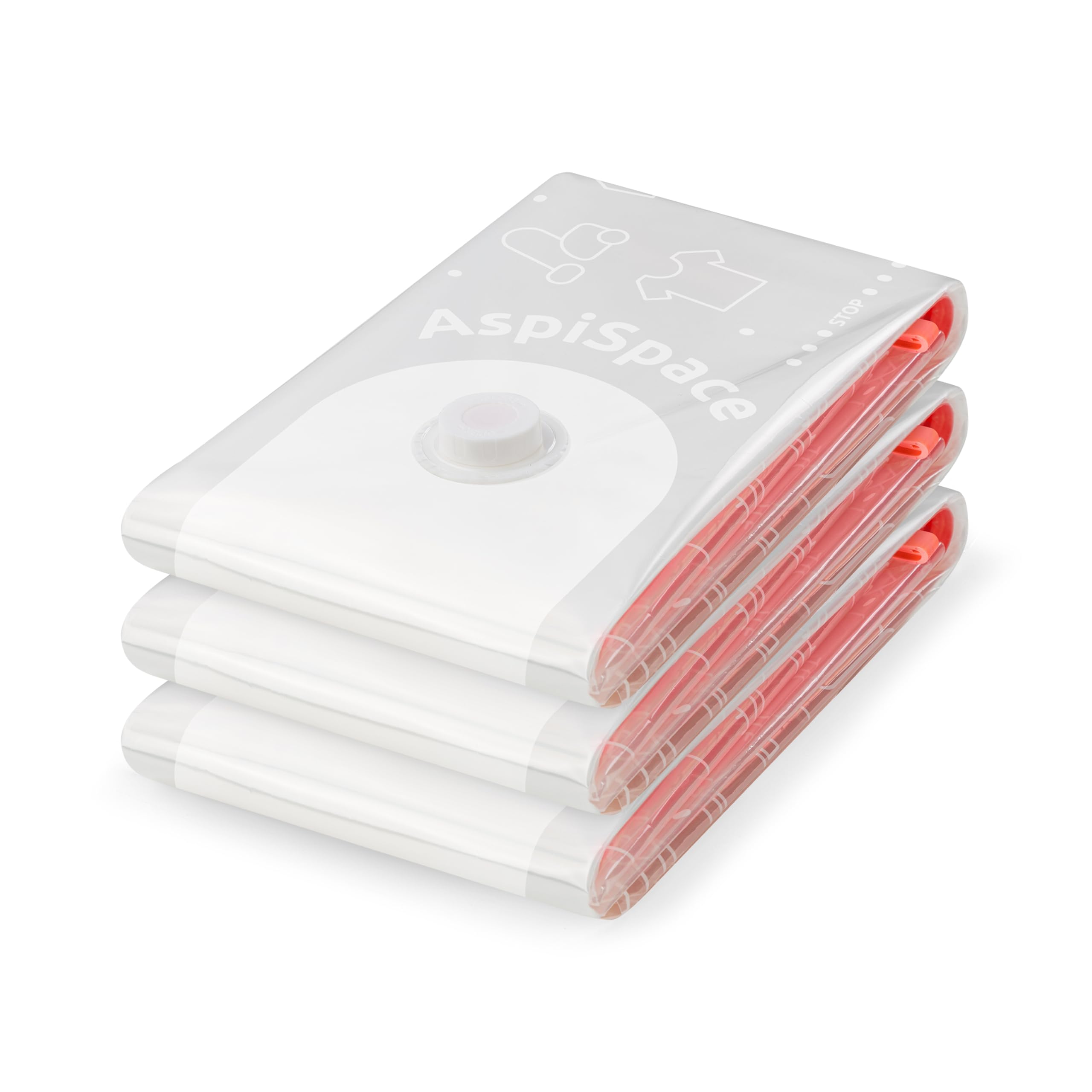 Compactor Aspispace Vacuum Compression Bags - Set of 3, Size L, Recyclable Pe, Transparent, 80X100 cm - Sku: RAN7486