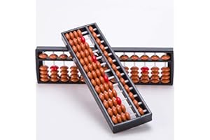 MEISO Vintage Abacus, 2 Pcs Plastic Abacus 13 Rods Soroban Chinese Japanese Calculator Counting Tool for Kid Educational Brai