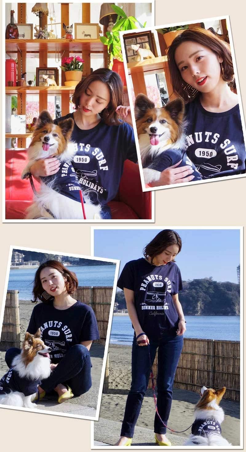 Amazon Co Jp ペットパラダイス スヌーピー サーフィン お揃い ｔシャツ オーナー用 ユニセックス ｍ 紺 550 ペット用品