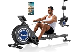 EvoSpark Rowing Machine, Magnetic Rowing Machines for Home Use - 16 Adjustable Resistance Levels, Dual Smooth-Glide Slide Rai