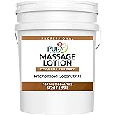 Pura 1st Coconut Therapy 5 Gallon Massage Lotion, Coconut Oil, Professional, Massage Therapy, Deep Tissue, Unscented, Natural Ingredients, Skin Hydrating, Moisturizing, Muscle Relief, for Bruising