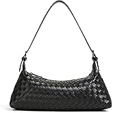 YLYYHH Shoulder Bags for Women, Woven Leather Crossbody Bag Small Hobo Cute Purse Tote Handbag Clutch, Black