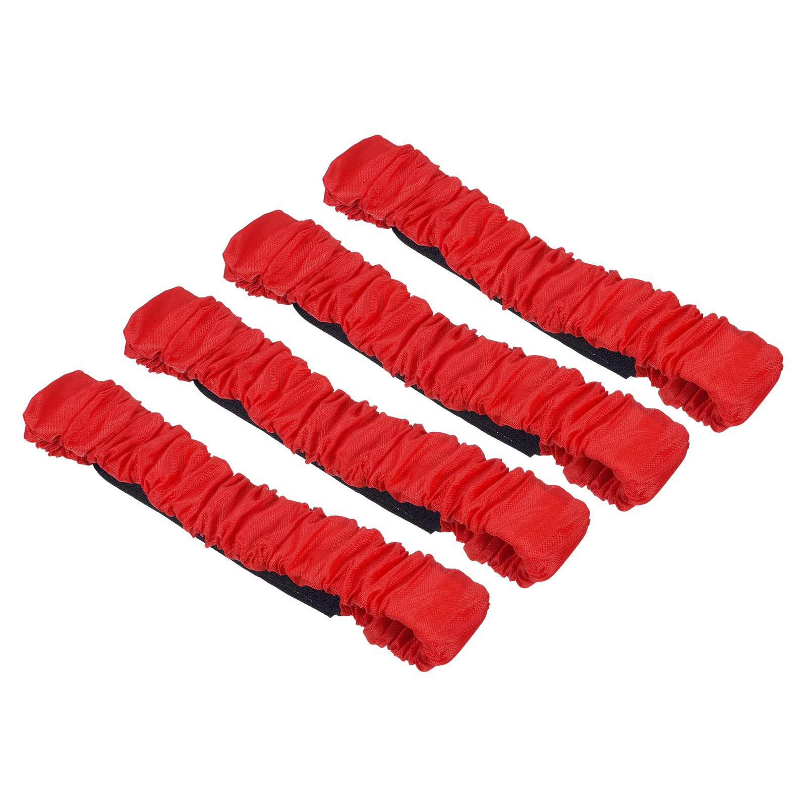 PATIKIL 3 Legged Race Bands, 4 Pack Elastic Tie for Outdoor Birthday Party Field Day Carnival Relay Game, Red