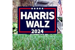 Probsin Harris Walz 2024 Yard Sign Double Sided 12" x 17" Signs Voted for Harris Walz President VP Election Blue Sign Outdoor Decorations for Indoor Outdoor Lawn, Garden, Window, Party Supplies