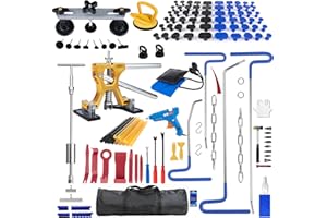 ZEUSFIRE Dent Puller Kit, 138PCS Professional Paintless Dent Repair Kit with Dent Removal Rods, 2-in-1 T-bar Puller, Dent Remover Kit for Car, Door Dings, Hail Damage