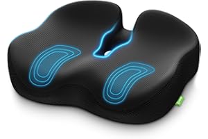 AUVON Ergonomic Donut Pillow Seat Cushion for Hemorrhoid & Tailbone Pain Relief, Thick Memory Foam Chair Cushions with Firm S