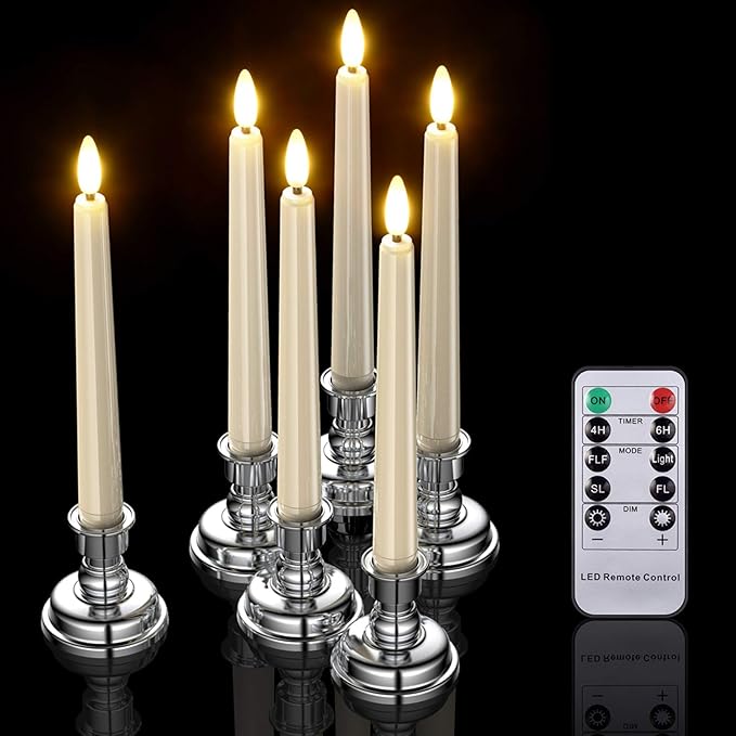 Candele Coniche a LED con PChero 6pcs Batteria Inclusa Candele LED Fiamma Candele Coniche a LED con PChero 6pcs Batteria Inclusa Candele LED Fiamma