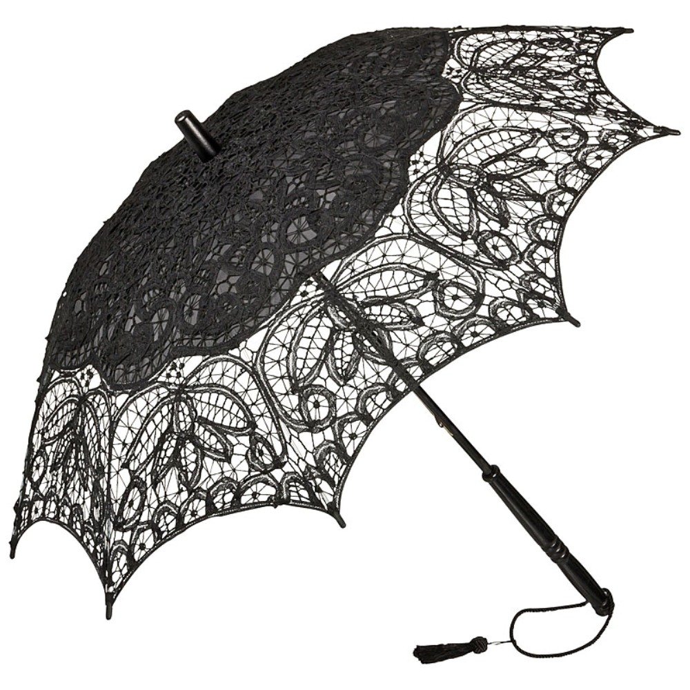 VON LILIENFELD Parasol Lace Wedding Bridal Parasol Decoration Woman Vivienne, Black/White, medium, Bride" gold "Elegant