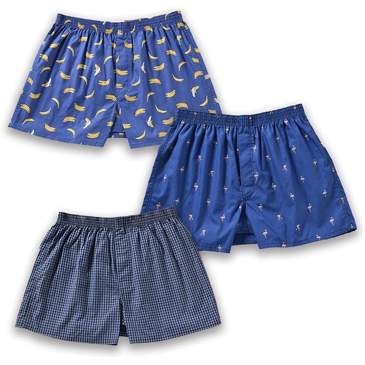 パンツ NKNIT logo boxers short pants Cinvik Mens Boxers Pajamas Shorts Solid Boxers for Men Bule Cotton