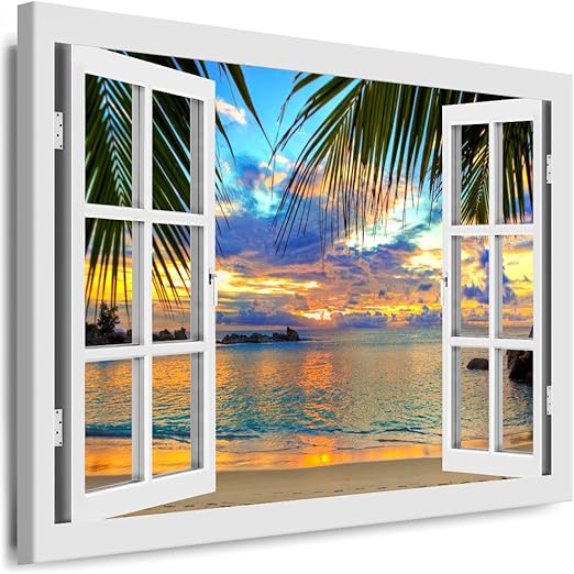 Boikal Xxl178 2 Fensterblick Leinwand Bild 3d Illusion Fertig Gerahmte Bilder Kein Poster Wandbild 60 X