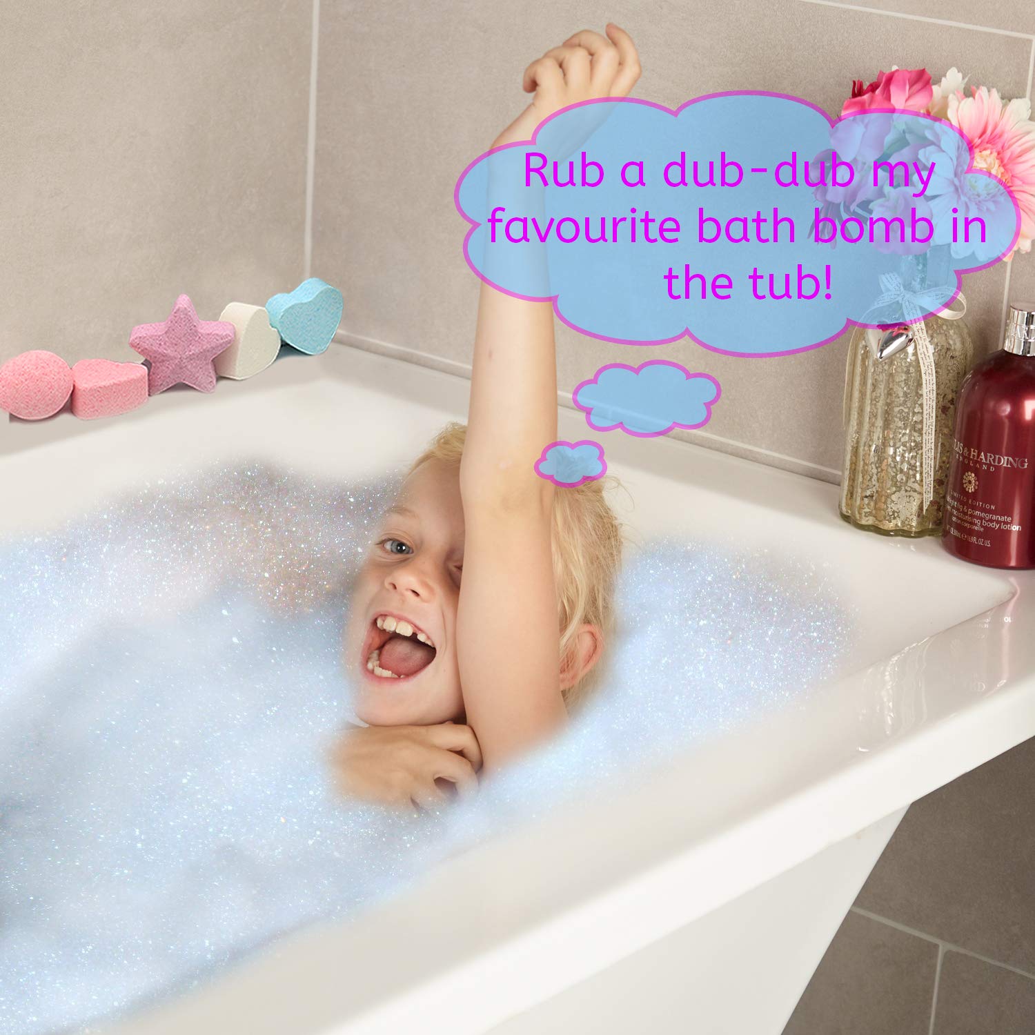 KreativeKraft Unicorn Bath Bomb Surprises Gift Set includes 24 Scented Cosmetics Bath Bombs Confetti and Salts | Fragrance Pamper Present Idea For Girls | Kids Bathbomb Set With Ball Heart Cube