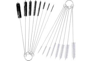 CKANDAY 10 Pcs Wire Tube Brushes for Cleaning Pipe Tube Brass Brush Stainless Steel Round Wire Brush Brass Pipe Cleaning Brush Wire Pipe Cleaner Brush for Auto Parts, Bottles, Tubes, 8 Sizes, 8 inch