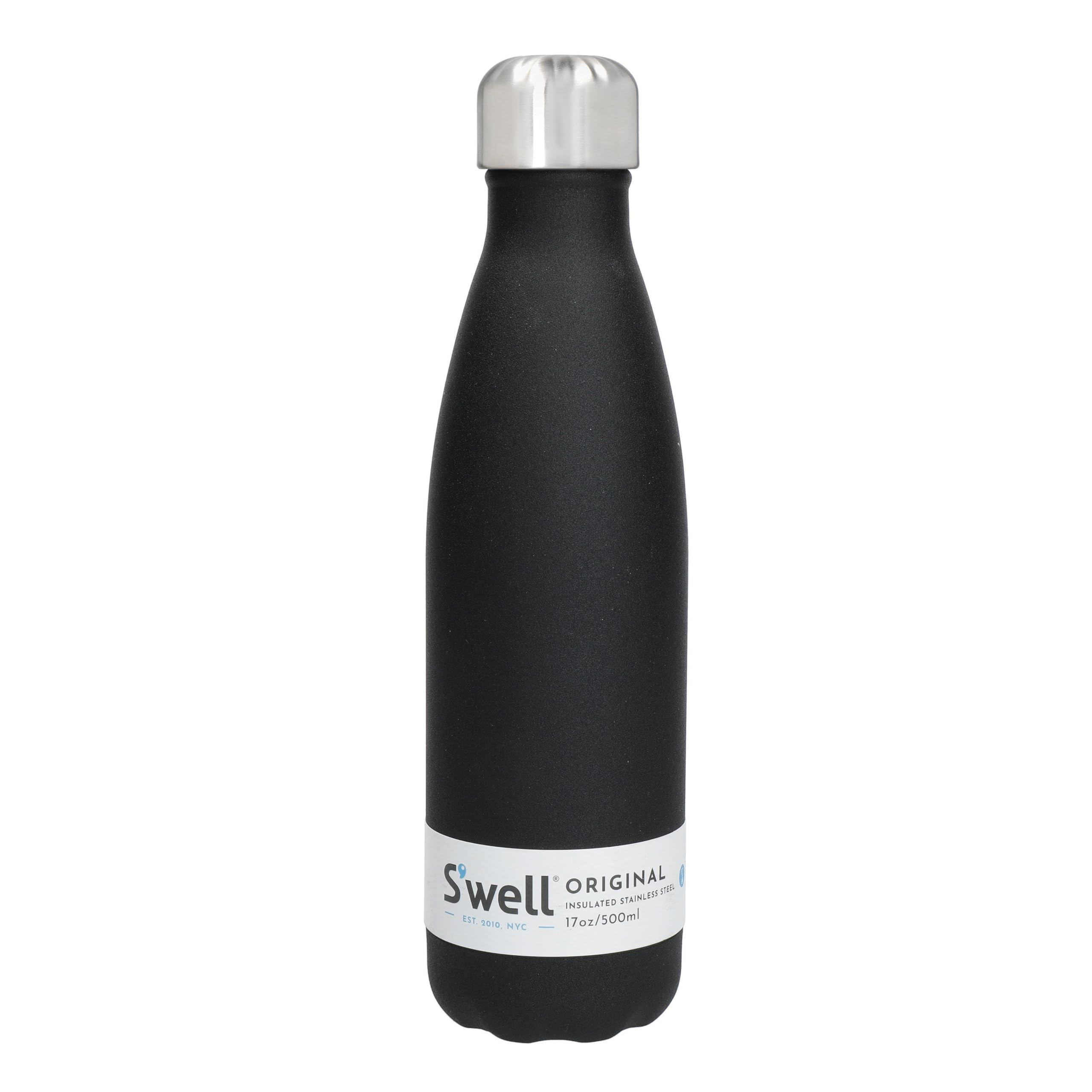 S'well Stainless Steel Water Bottle - Triple-Layered Vacuum-Insulated Containers Keeps Drinks Cold and Hot, 500ml, Onyx — image 1