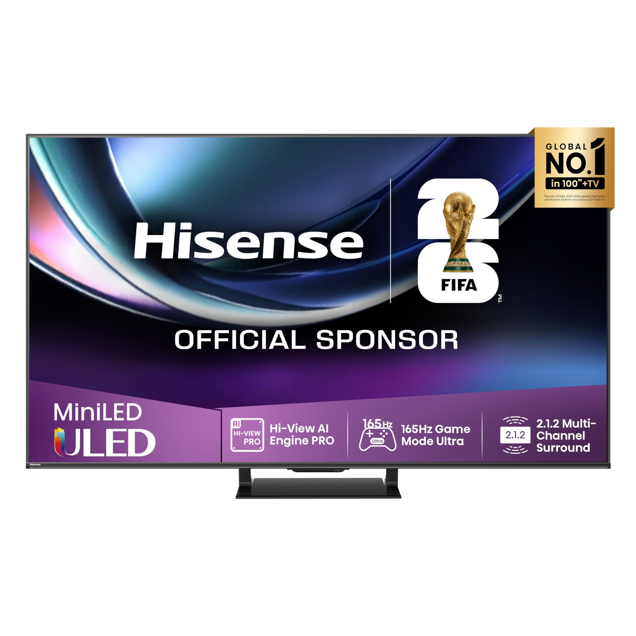 Hisense TV 55" Mini-LED 165Hz 4K 2025 55U72Q PRO, Smart TV VIDAA U9 con 1000+APP, Dolby Vision IQ, HDR 10+ Adaptive, 165Hz Game Mode Ultra, Dolby Atmos 2.1.2 con Subwoofer, Alexa Built-in, 55''