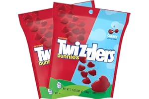 NLS CANDY CO. Twizzlers Cherry Bunnies Easter Gummy Candy, Basket Stuffer Gift - Pack of 2-7.1oz Bags