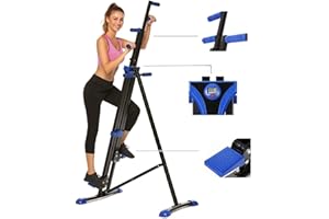 ELIFINE Vertical Climber for Home Gym Upgrade Folding Exercise Stair Stepper for Full Body Climbing Machine Climber Cardio Workout Adjustable Height (Blue Black)