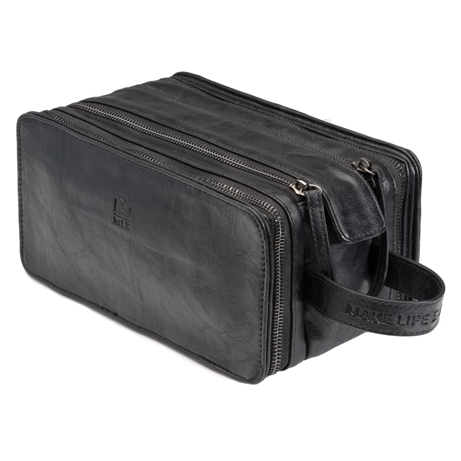 Photo 1 of Leather Toiletry Bag for Men, Gift For Men, Mens PU Leather Shaving Bag, Leather Dopp Kit for Men, Toiletry Bag, Mens Travel Toiletry Bag, Hygiene & Grooming Kit Organizer, Cruelty-Free Leather