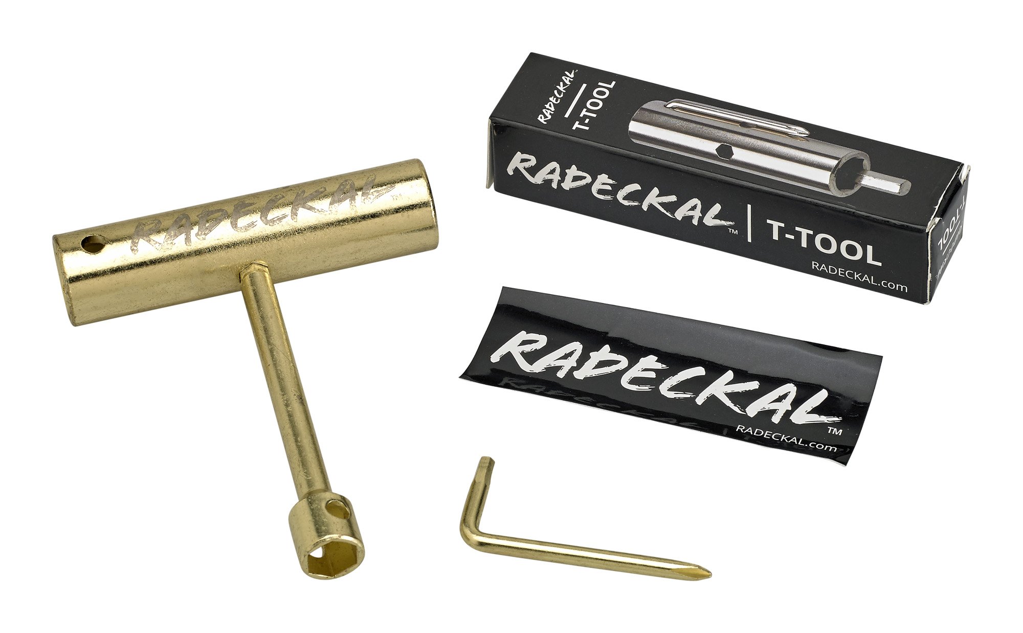 RADECKAL Compact Pocket Skate Tool- T Tool All in One Skate Tool for Skateboards, Collapses to a Compact Size to Fit in Your Pocket (Gold)