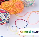 ilauke Crochet Yarn 12x50g 4 Ply Multi-Colored Acrylic Wool Set view 9