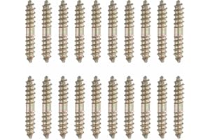 MECCANIXITY 20 Pcs Double Ended Screws, M4 x 25 mm Carbon Steel Hanger Bolts, Self-Tapping Wood Dowel Screws for Wood Joint F
