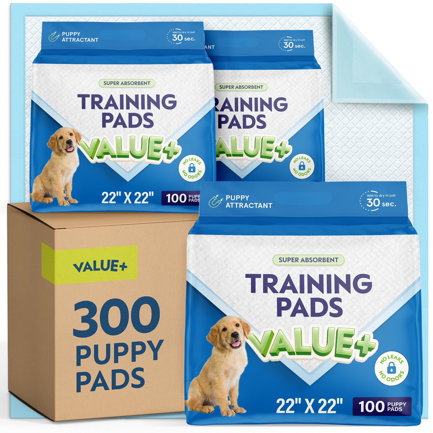 Photo 1 of (ONLY 100) Puppy Pads Pet Pee Pads for Dogs & Puppy Training [100-COUNT] Potty Pads for Dogs 22" x 22" Leak-Proof Dog Pee Pads - Quick-Dry Surface - Heavy Duty Absorbent Disposable Dog Wee Pad Bulk Pack