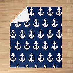 Nautical Fleece Throw Blanket - All Season Anchor