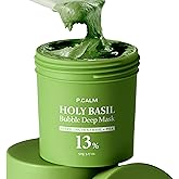 P.CALM Holy Basil Bubble Deep Mask – Holy Basil & Carbonated Water for Cleansing Pores & Blackheads, Korean Clay to Bubble Wash-Off Pack, Stocking Stufffers (90g / 3.17 oz)