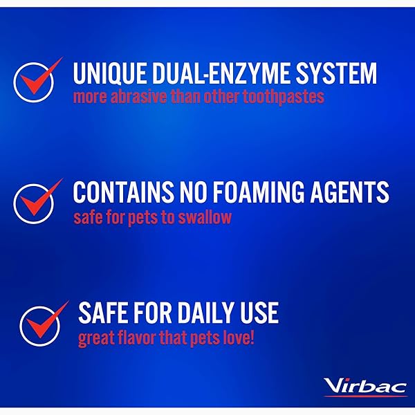 VIRBAC C.E.T.® ENZYMATIC TOOTHPASTE| TARTAR & PLAQUE CONTROL FOR FRESH BREATH | PET DENTAL CARE TOOTHPASTE |VANILLA MINT FLAVOR, 2.5 OZ