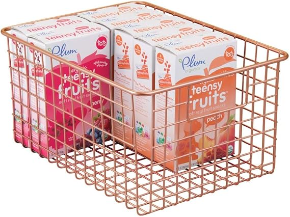 mDesign Cesta de metal multiusos – Versátil organizador de cocina