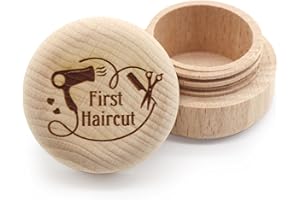 Liannan Custom Wooden First Haircut Curl Keepsake,Baby's First Curl Keepsake Box，My First Haircut Box (style 3)