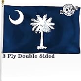 XIFAN Double Sided South Carolina State Flag 3x5 ft, Heavy Duty 3 Ply Durable Polyester, SC Flag with Vibrant Print/4 Rows Hemming/Brass Grommets for Indoor Outdoor Decor