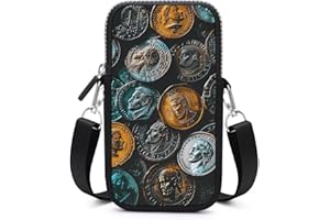 There Are Many Coins Phone Bag Lightweight Neoprene Cell Phone Purse Small Crossbody Bag with Adjustable Strap