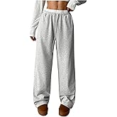 SOLY HUX Girl's Drawstring Waist Baggy Sweatpants Wide Leg Casual Loose Long Pants