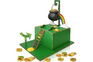 Bailiyake St. Patrick's Day Wood DIY Leprechaun Trap Kit St Patricks Day Party Decorations DIY to Catch a Leprechaun Trap Wood Craft Set for Classroom Home Rainbow Irish Shamrock Party Supplies