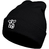 gswirmchsq Scottish Highland Cow Beanie Hat, Cute Funny Cow Embroidery Winter Knit Skull Cap for Adult Men Women